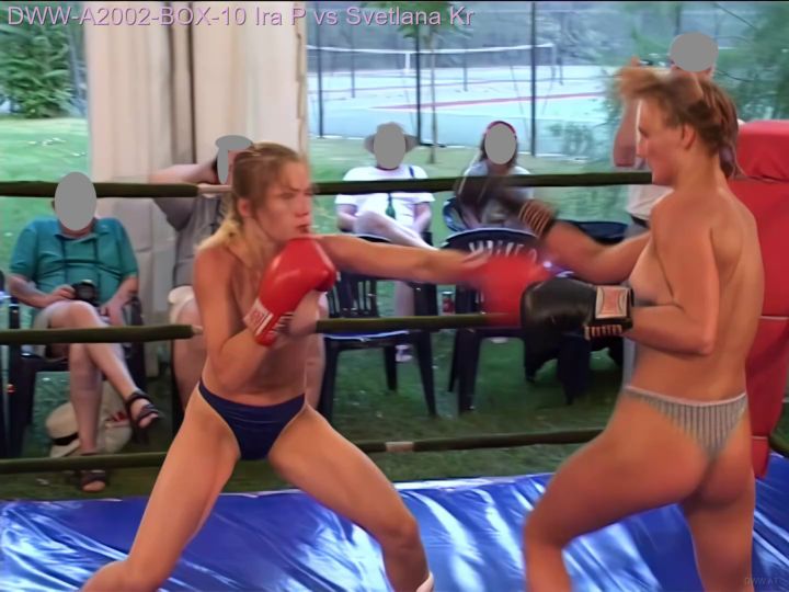 DWW-A2002-BOX-10 Skilled Topless Women Boxing - Ira P vs Svetlana Kr