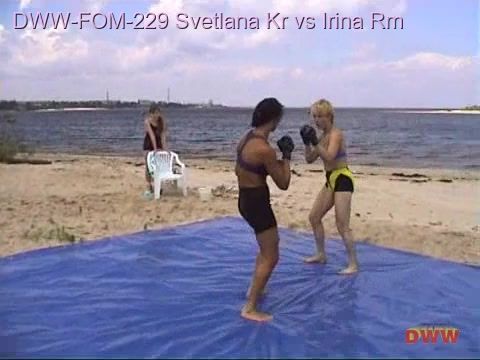 FOM-229 No Holds Barred at the Beach - Svetlana Kr vs Irina Rm